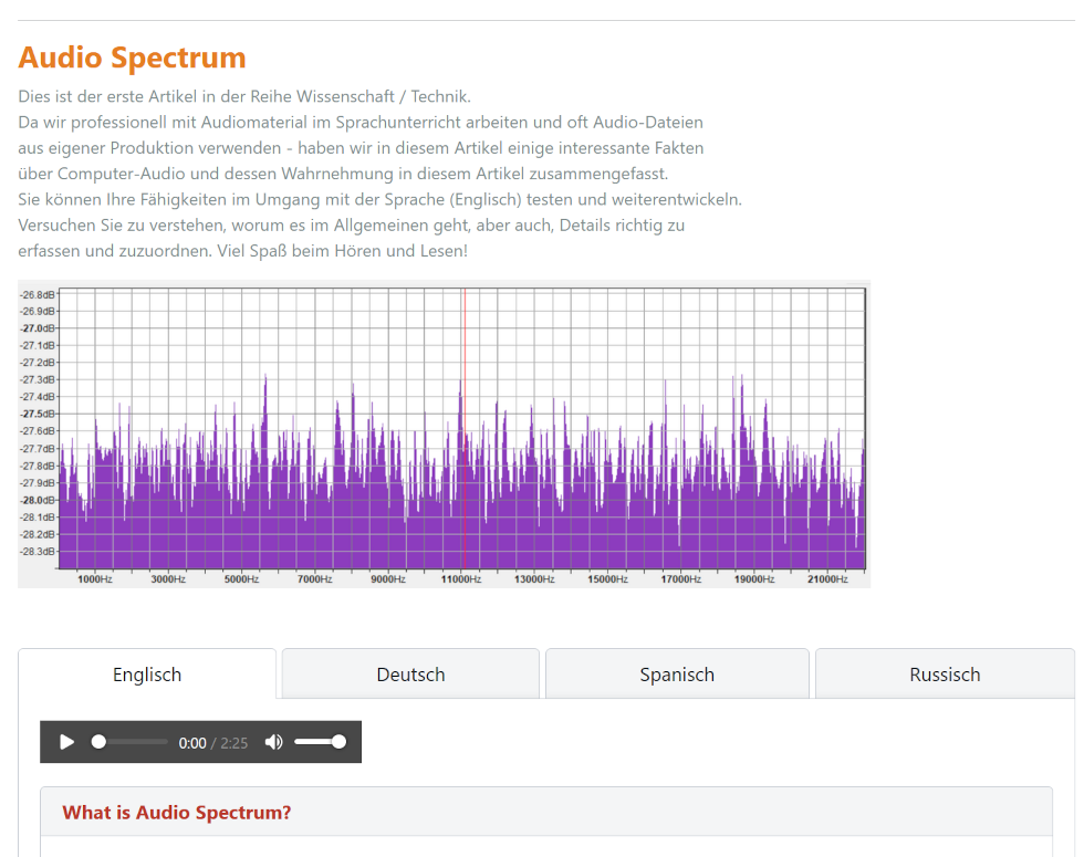 Audio Spectrum Example Training