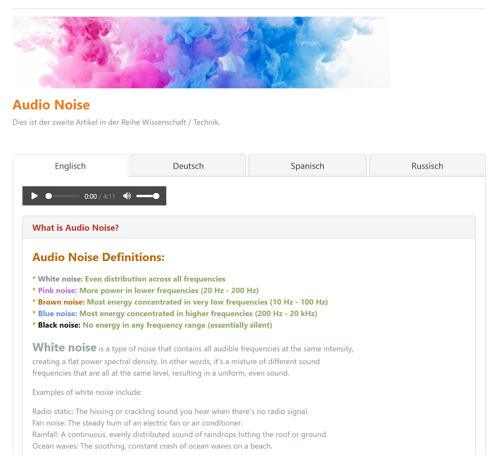 Audio Noise Training